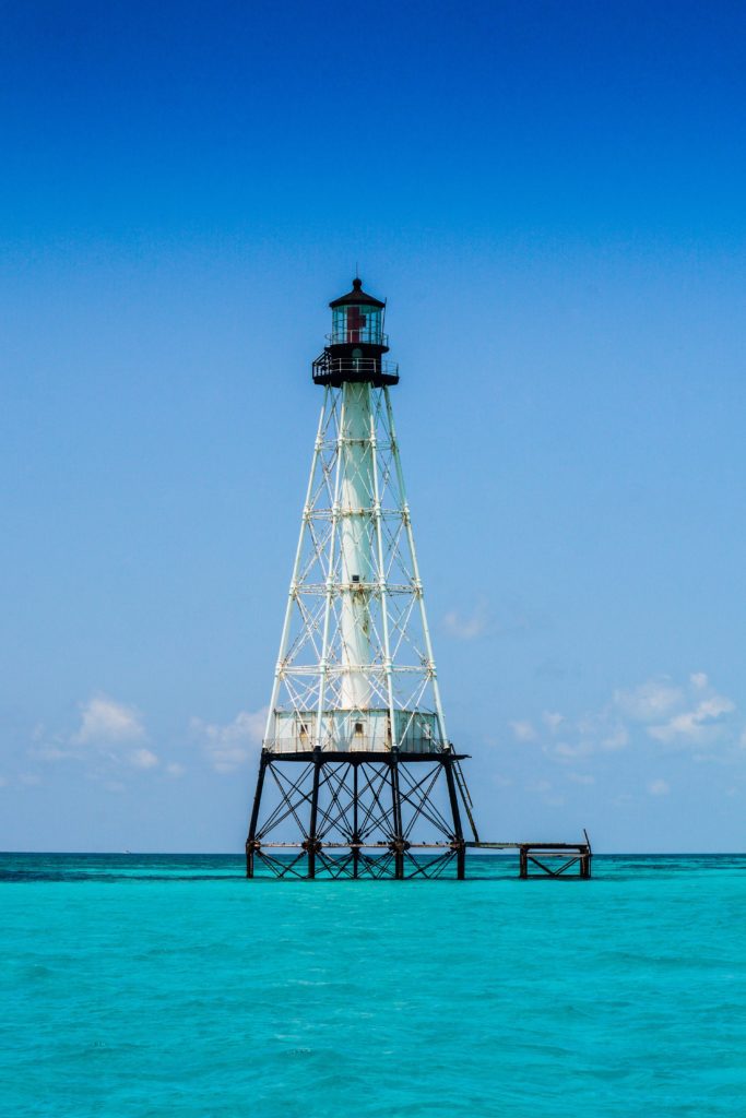 Alligator lighthouse in florida keys is a destination for dive shops in islamorada