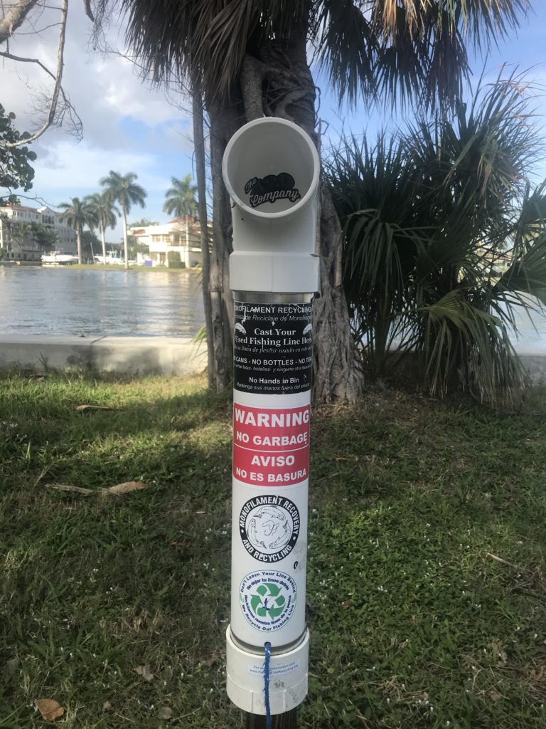 fishing line recycle bin at park