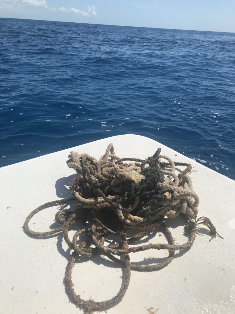 marine debris on a boat