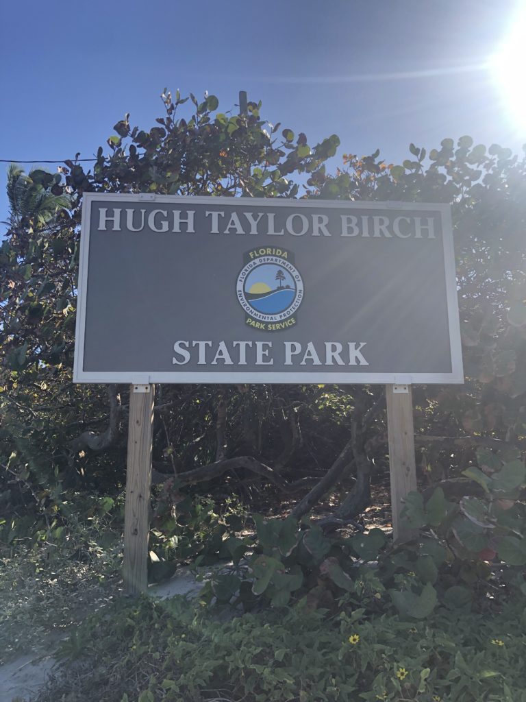 hugh taylor birch state park sign