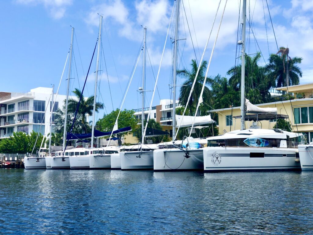 catamarans in fort lauderdale line the canals in las olas isles