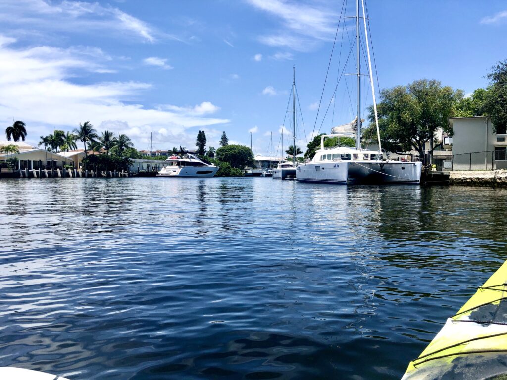paddling through the canals in fort lauderdale