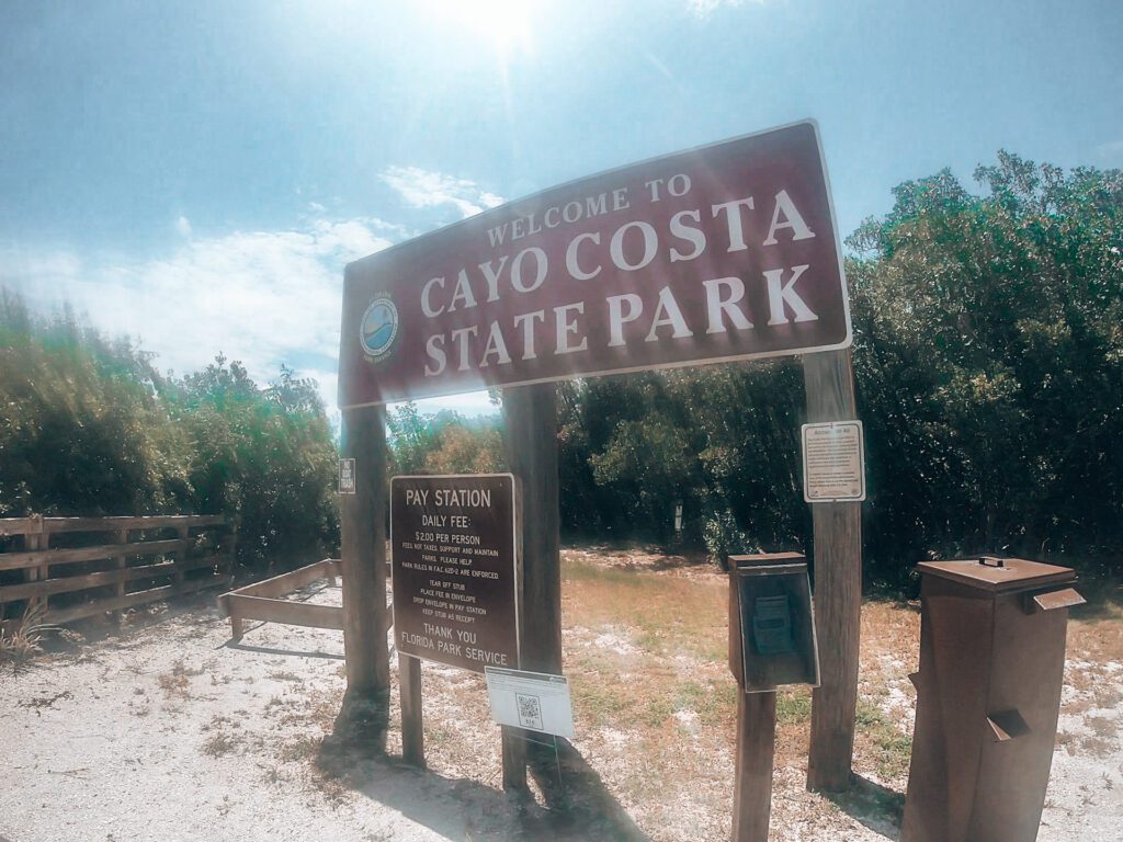 welcome to cayo costa state park sign