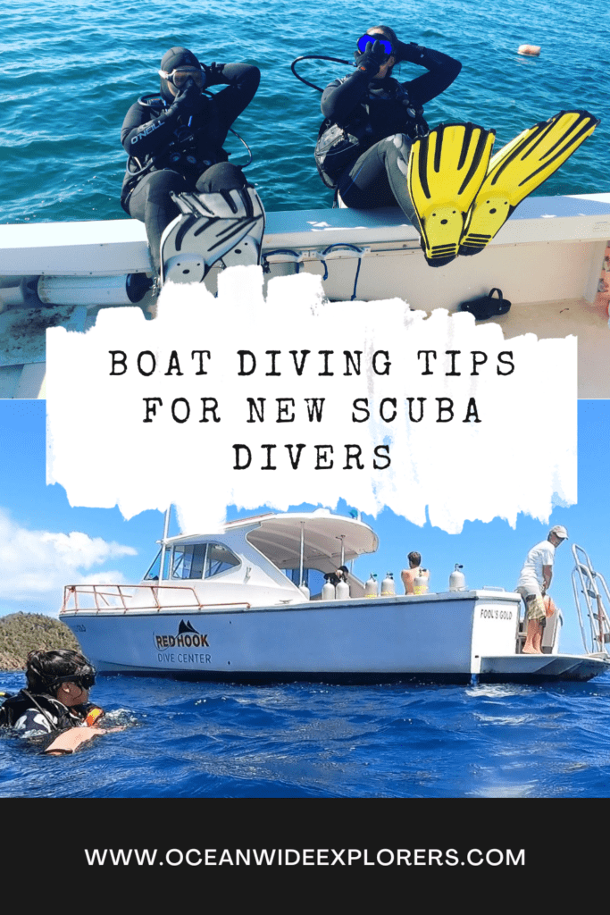 first boat dive tips for new scuba divers pin 1