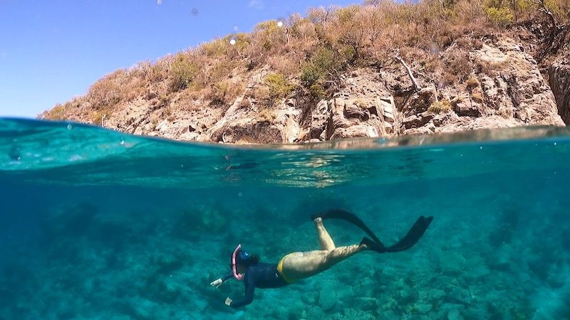 laura snorkeling in the us virgin islands